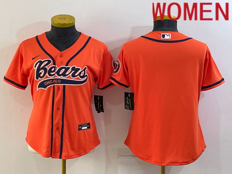 Women Chicago Bears Blank Orange 2022 Nike Co branded NFL Jersey->women nfl jersey->Women Jersey